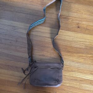 Brown Crossbody Bag with Embellishments